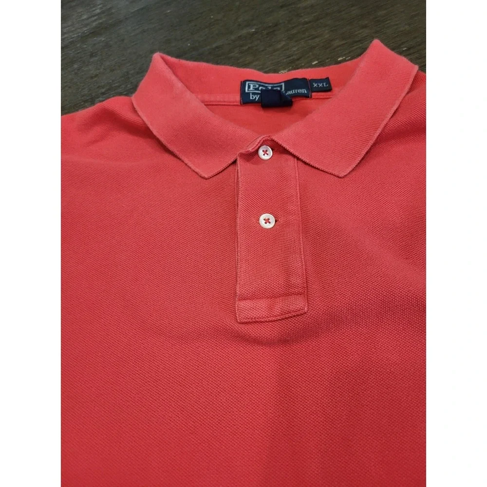 VINTAGE Y2K Ralph Lauren Coral Polo Shirt Adult XXL SOFT Short Sleeve Mens